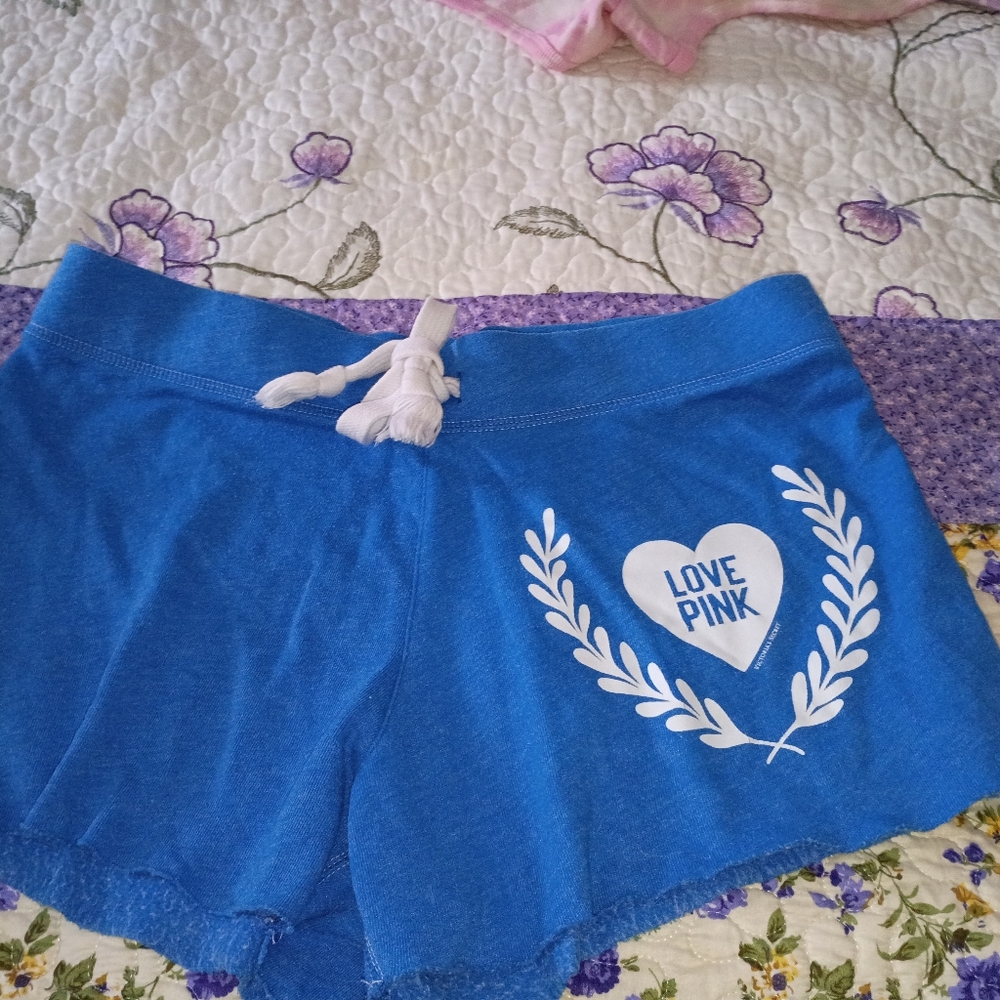 Victoria Secret Sweats Shorts Print Logo Distressed L Sweats Vintage Y2K